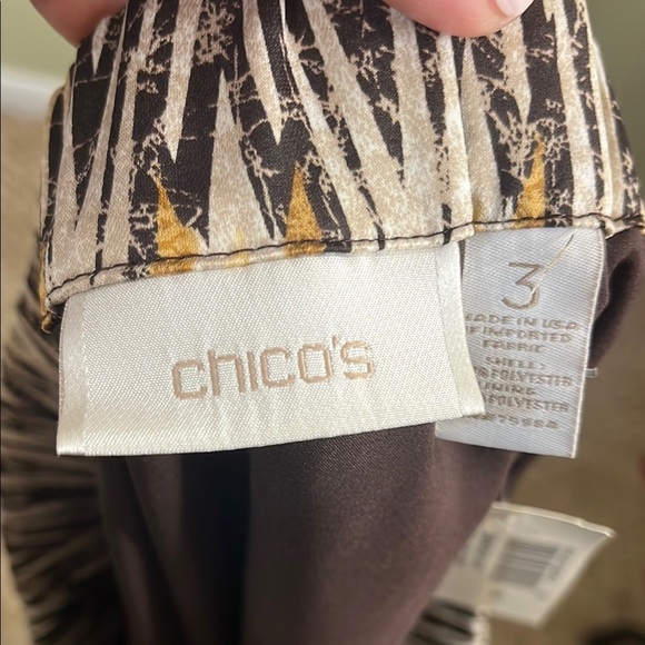 Chico's diamond ikat pull on elastic waistband Brown and Tan Patterned Skirt - Picture 4 of 14